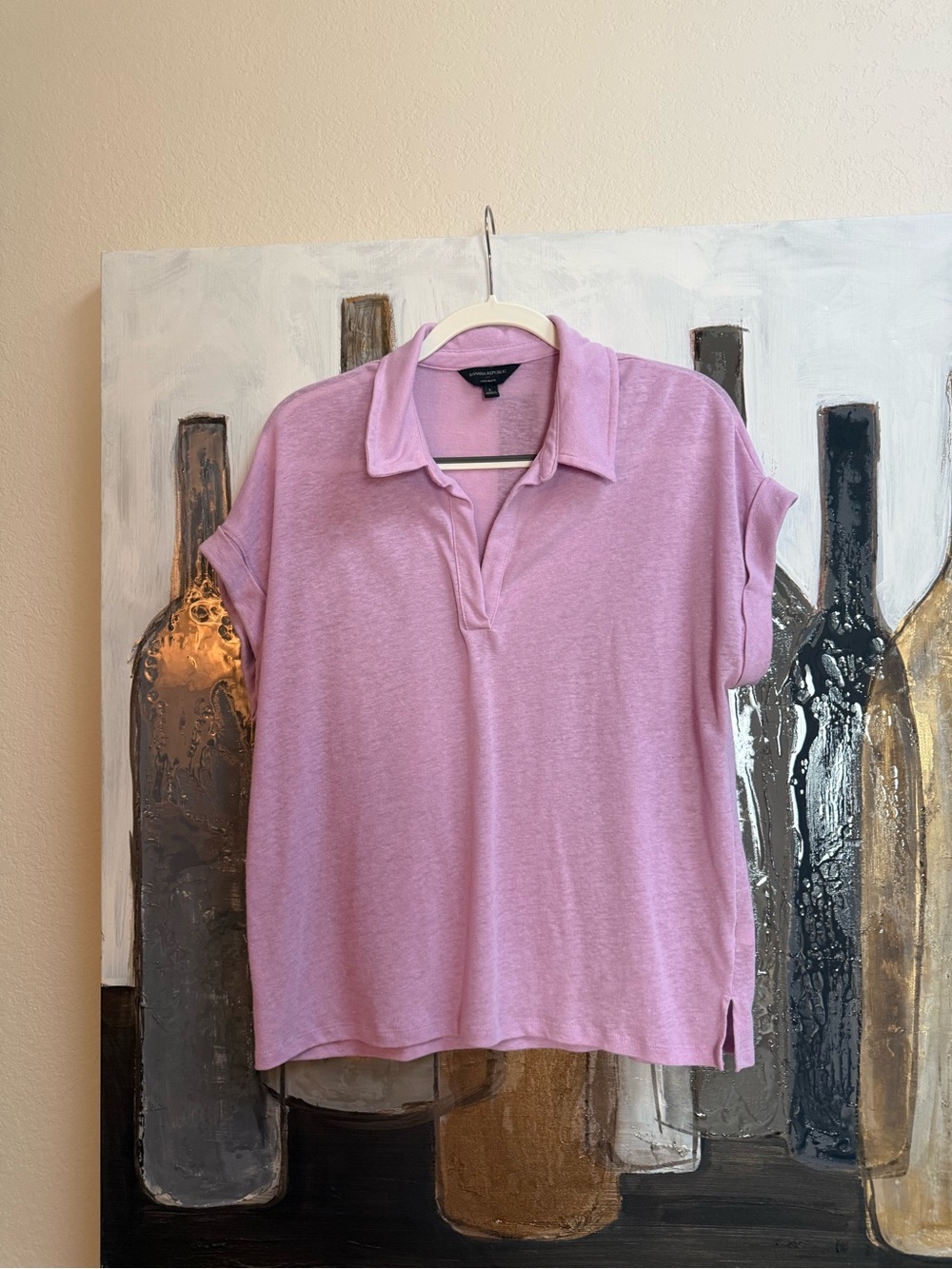 Banana Republic Light Pink Polo-Style Women's Top